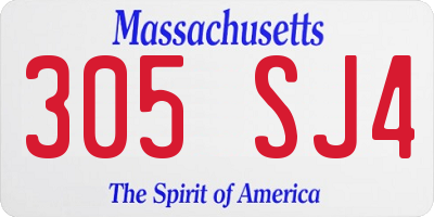 MA license plate 305SJ4