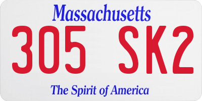 MA license plate 305SK2