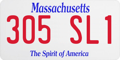 MA license plate 305SL1