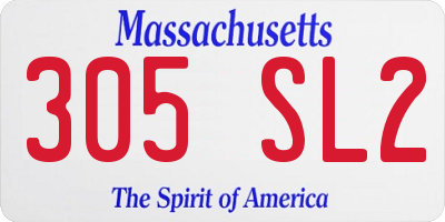 MA license plate 305SL2