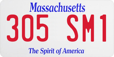 MA license plate 305SM1
