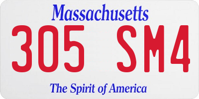 MA license plate 305SM4