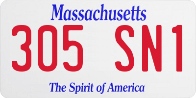MA license plate 305SN1