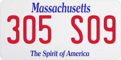 MA license plate 305SO9