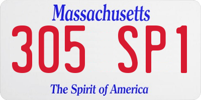 MA license plate 305SP1