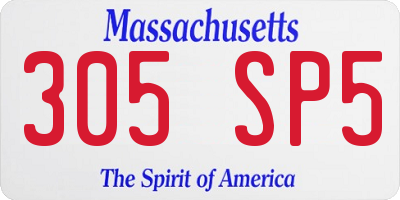 MA license plate 305SP5