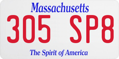 MA license plate 305SP8