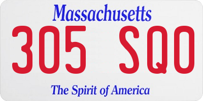 MA license plate 305SQ0