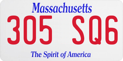 MA license plate 305SQ6