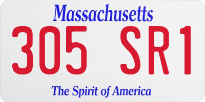 MA license plate 305SR1