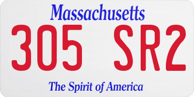 MA license plate 305SR2