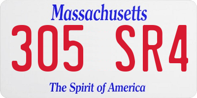 MA license plate 305SR4