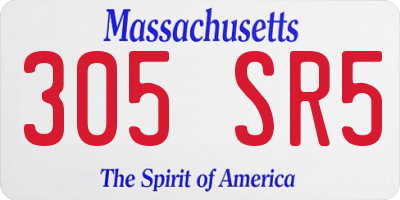 MA license plate 305SR5