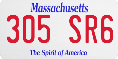 MA license plate 305SR6