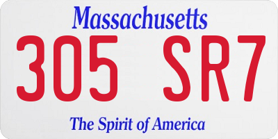 MA license plate 305SR7
