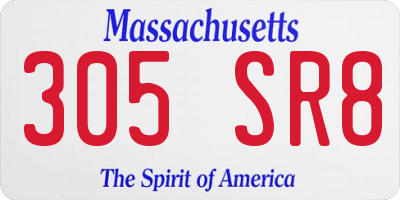 MA license plate 305SR8