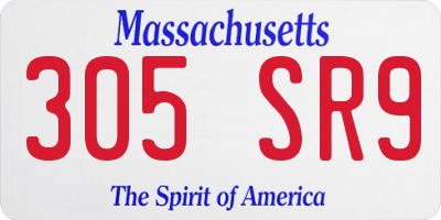MA license plate 305SR9