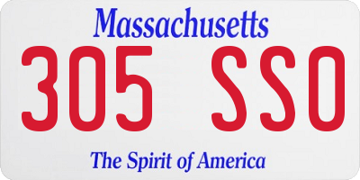 MA license plate 305SS0