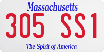 MA license plate 305SS1