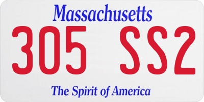 MA license plate 305SS2