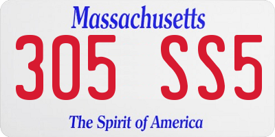 MA license plate 305SS5