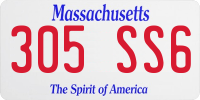 MA license plate 305SS6