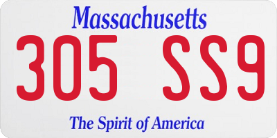 MA license plate 305SS9
