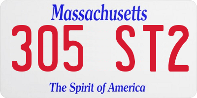 MA license plate 305ST2