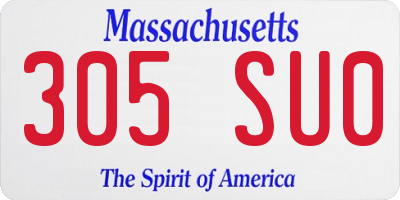 MA license plate 305SU0