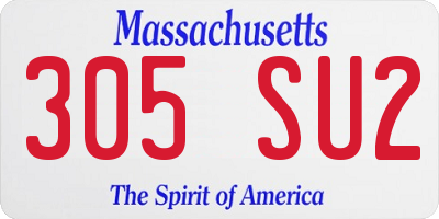 MA license plate 305SU2
