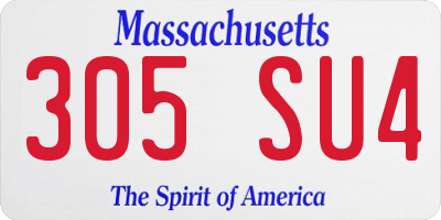 MA license plate 305SU4