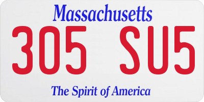 MA license plate 305SU5