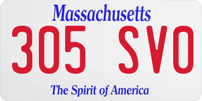 MA license plate 305SV0
