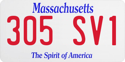 MA license plate 305SV1