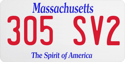 MA license plate 305SV2