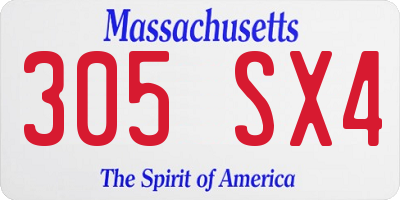 MA license plate 305SX4