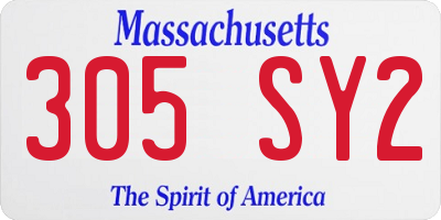 MA license plate 305SY2