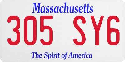 MA license plate 305SY6