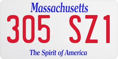 MA license plate 305SZ1