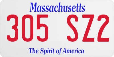 MA license plate 305SZ2