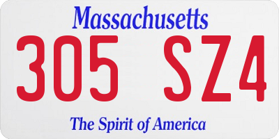 MA license plate 305SZ4