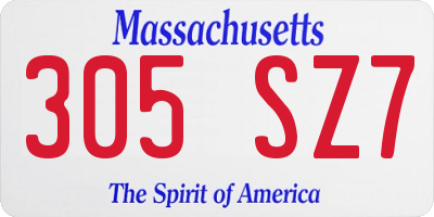 MA license plate 305SZ7