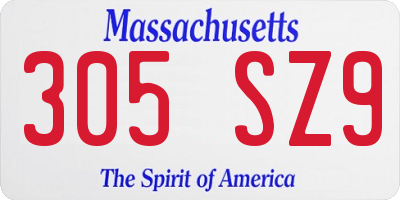 MA license plate 305SZ9