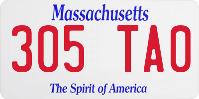MA license plate 305TA0