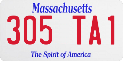 MA license plate 305TA1