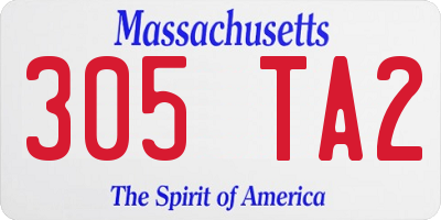 MA license plate 305TA2