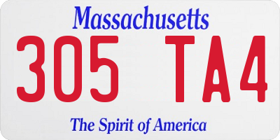 MA license plate 305TA4