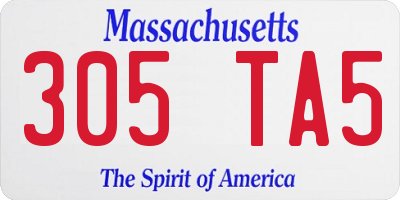 MA license plate 305TA5