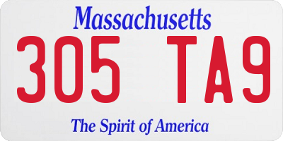 MA license plate 305TA9