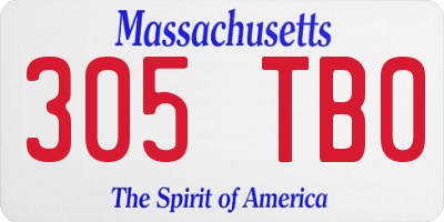 MA license plate 305TB0